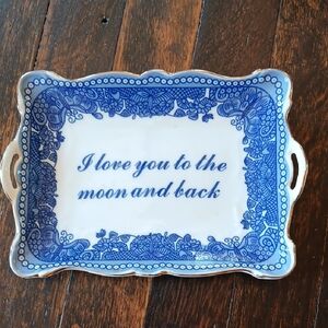 Godinger Blue and White Ceramic Tray